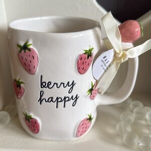 Rae Dunn berry happy Strawberry Mug